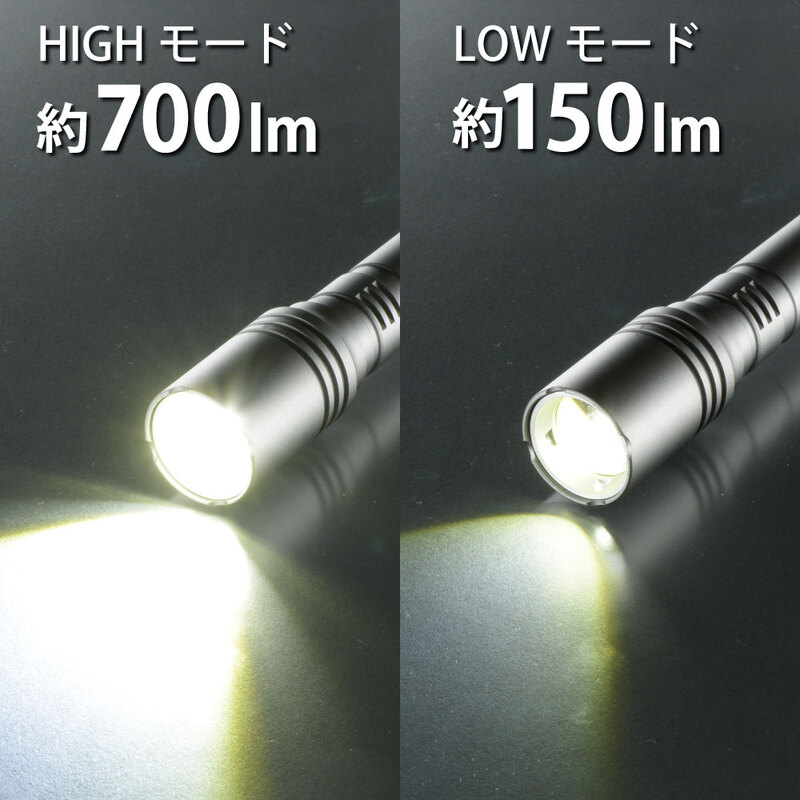 LEDフラッシュライト 700ルーメン｜LHA-VX2A2-MS 08-1093｜通販なら