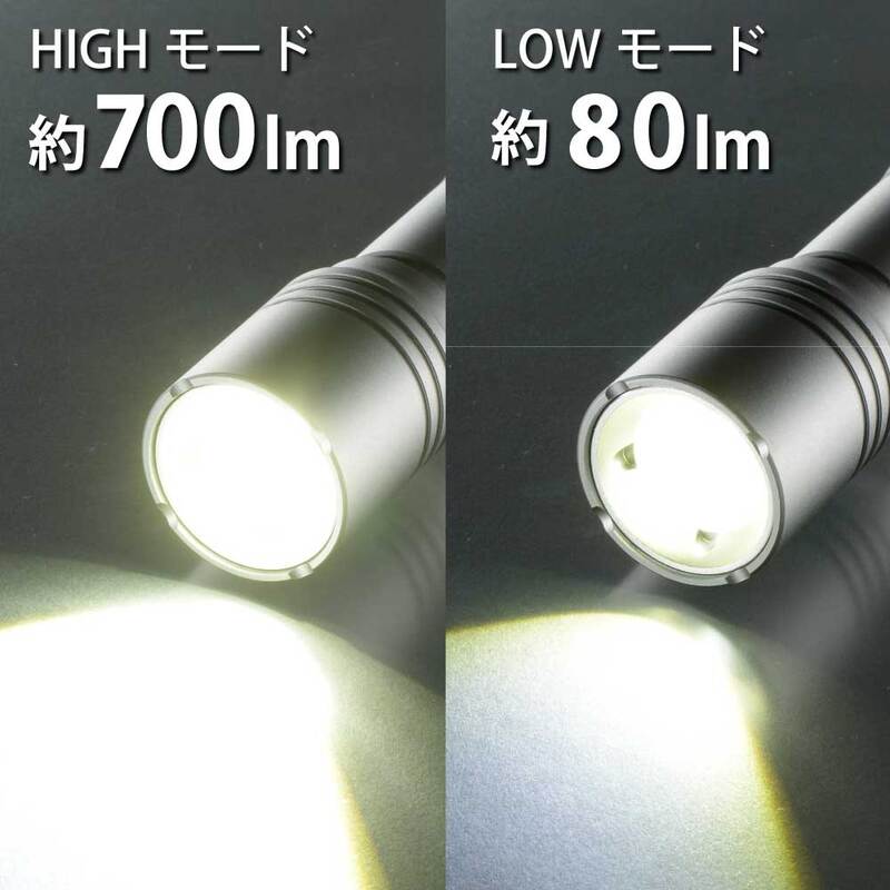 LEDフラッシュライト 700ルーメン｜LHA-VX3A3-MS 08-1094｜通販なら