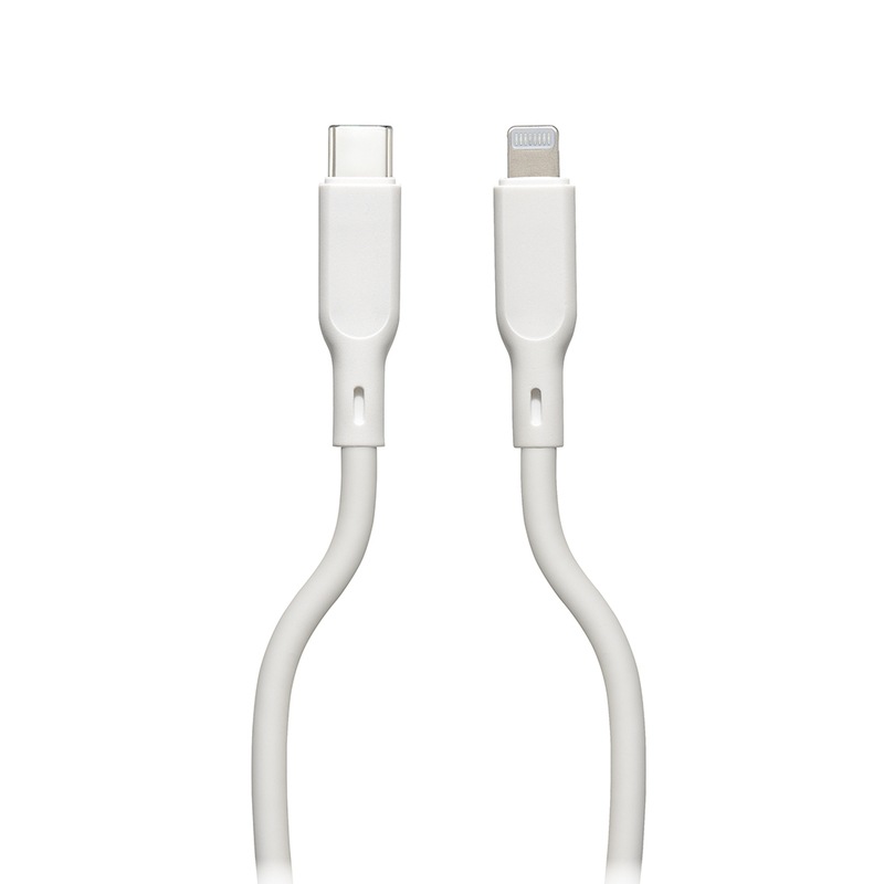 AudioComm なめらかケーブル USB-C to Lightning 2m ホワイト｜SMT