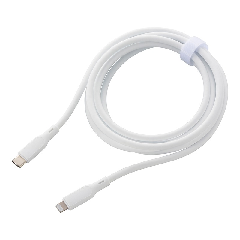 AudioComm なめらかケーブル USB-C to Lightning 2m ホワイト｜SMT
