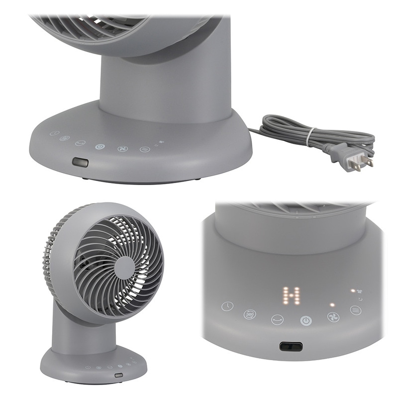 360°サーキュレーター DC 28畳まで グレー｜KIS-SQ2026D-H 08-3341