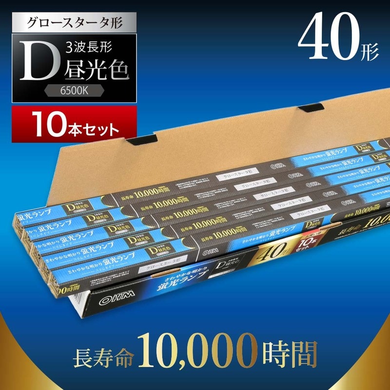 直管蛍光ランプ グロースタータ形 40形 昼光色 10本セット｜FL40SS・EX