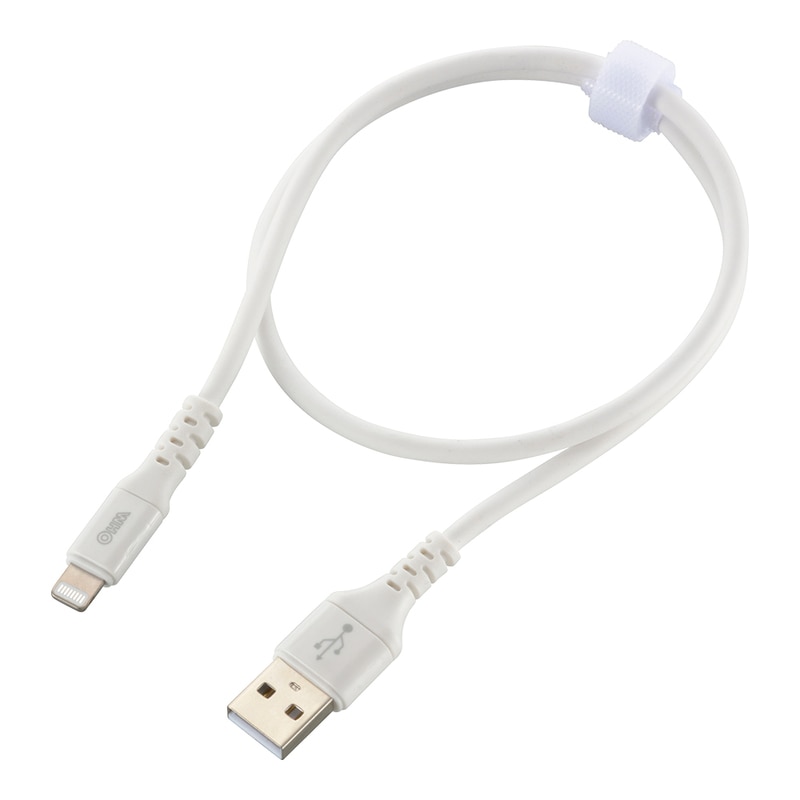 SmartComm やわらかケーブル USB Type-A to Lightning 0.5m ホワイト