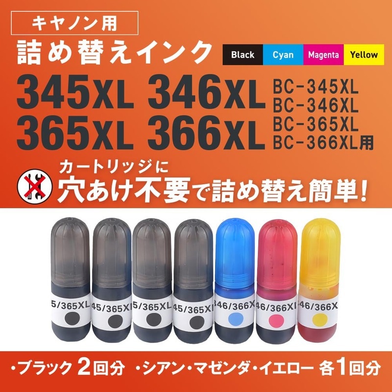 キヤノン用詰め替えインク 345XL/346XL/365XL/366XL｜INK