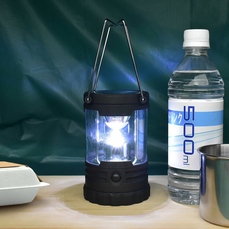 E-Bright LEDランタン ソーラー充電式 IPX4 30lm｜ML-05K 07-6560