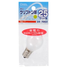 �ߥ˥���ץȥ��ŵ� E17 25W�� �ۥ磻�ȡ�LB-S3725K-W 04-7953