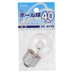 ��Ǯ�� �ߥ˥ܡ���� G40 E26 ���ꥢ 40W ��LB-G4640-C 04-6479