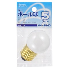 ��Ǯ�� �ߥ˥ܡ���� G40 E26 �ۥ磻�� 5W ��LB-G4605-W 04-9843