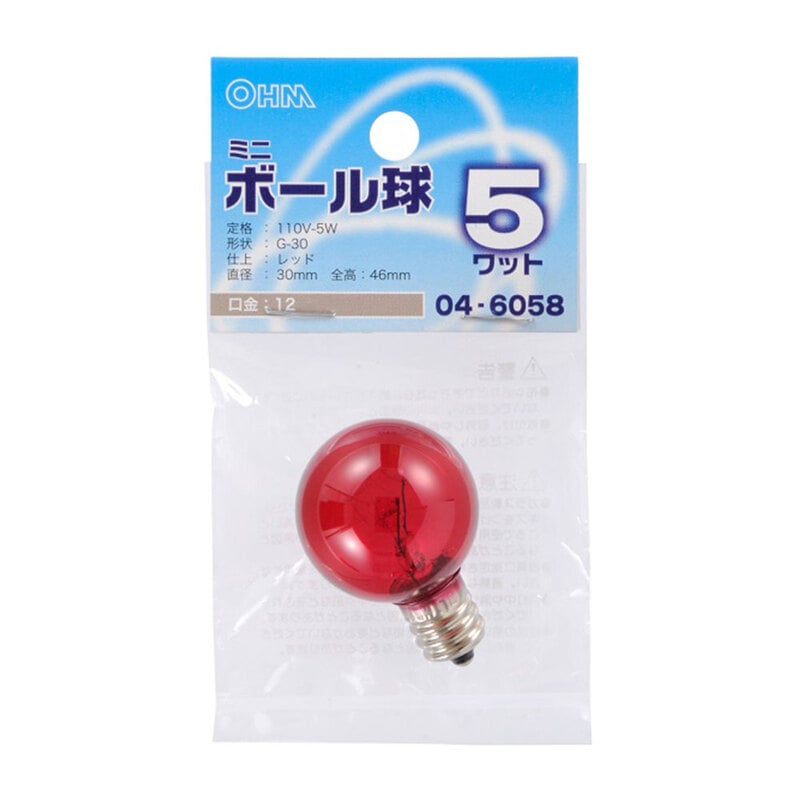 ��Ǯ�� �ߥ˥ܡ���� E12 5W G30 ��åɡ�LB-G3205-CR 04-6058
