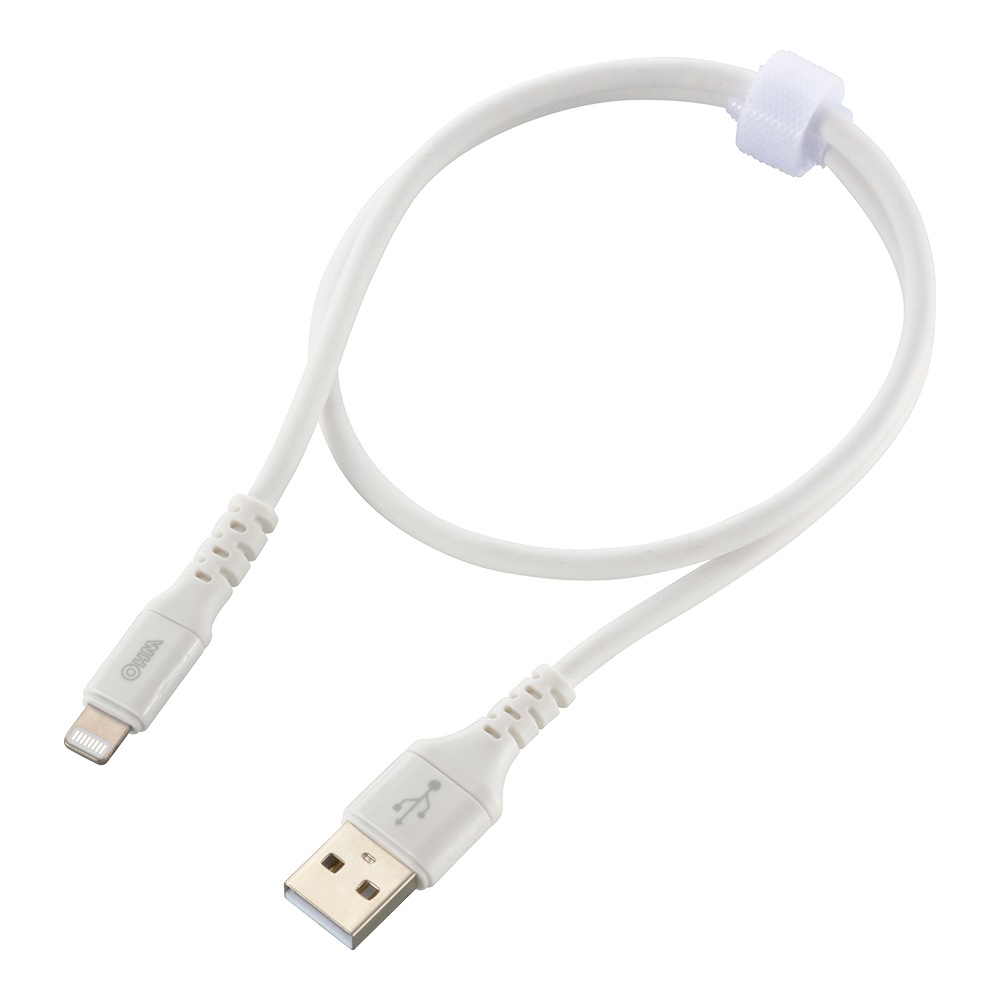 SmartComm やわらかケーブル USB Type-A to Lightning 0.5m ホワイト