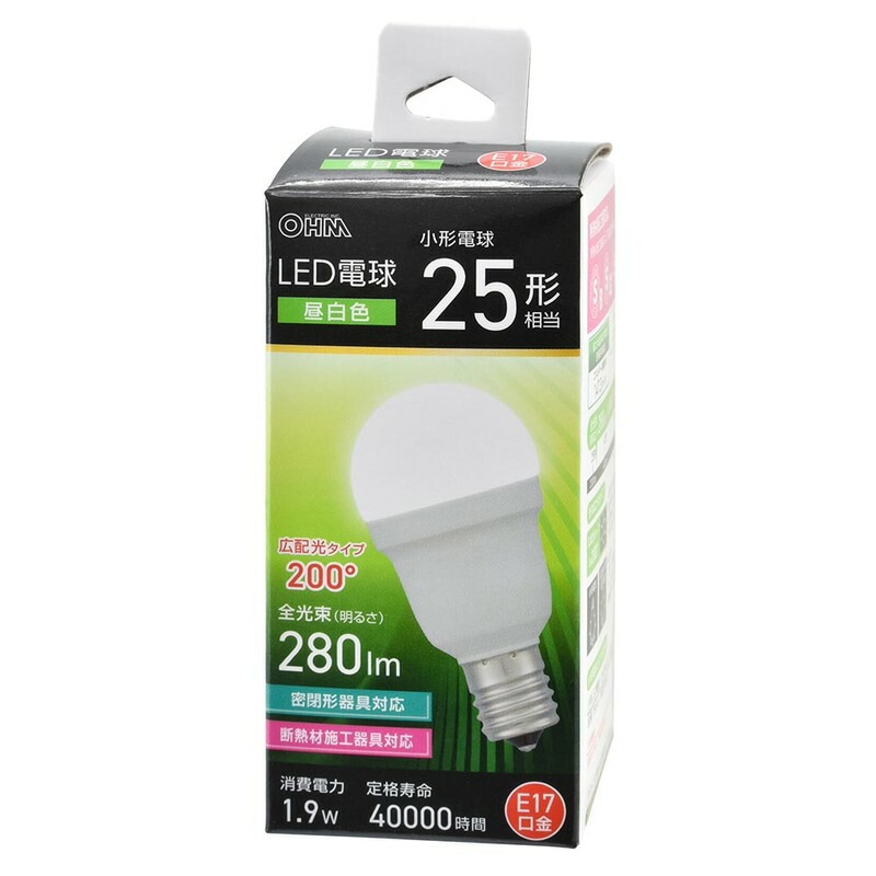 LED電球小形 E17 25形相当 昼白色｜LDA2N-G-E17 IS53 06-5470