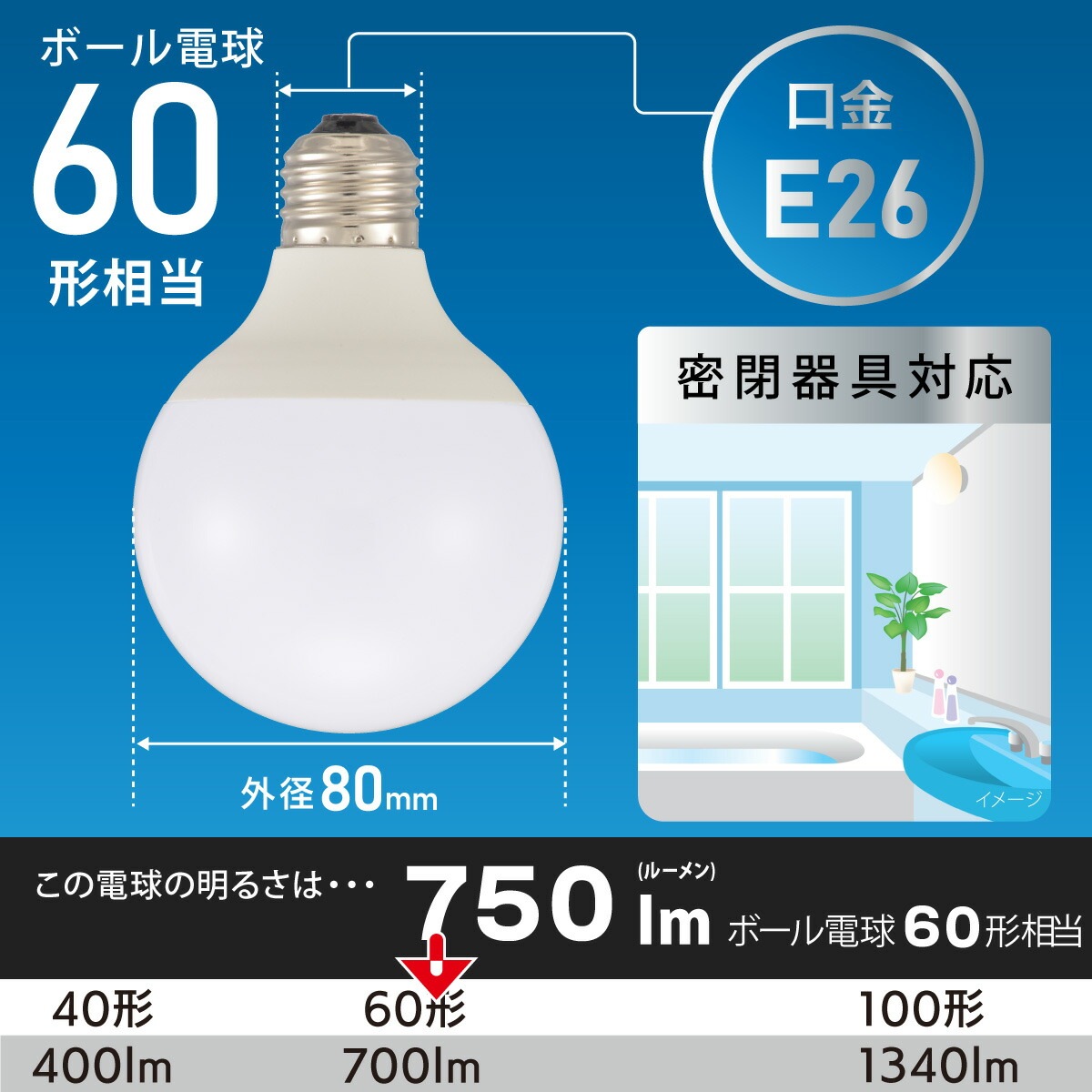 LED�ŵ�ܡ����ŵ��E26 60������ G80�������LDG6D 8AG6 06-5526