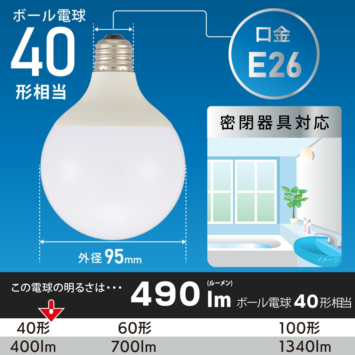 LED電球　口径E26 電球色（40形相当） /昼光色(60形相当)　切替え LED電球 60W形相当 E26口金 昼光色 電球色 長寿命40000時間 消費