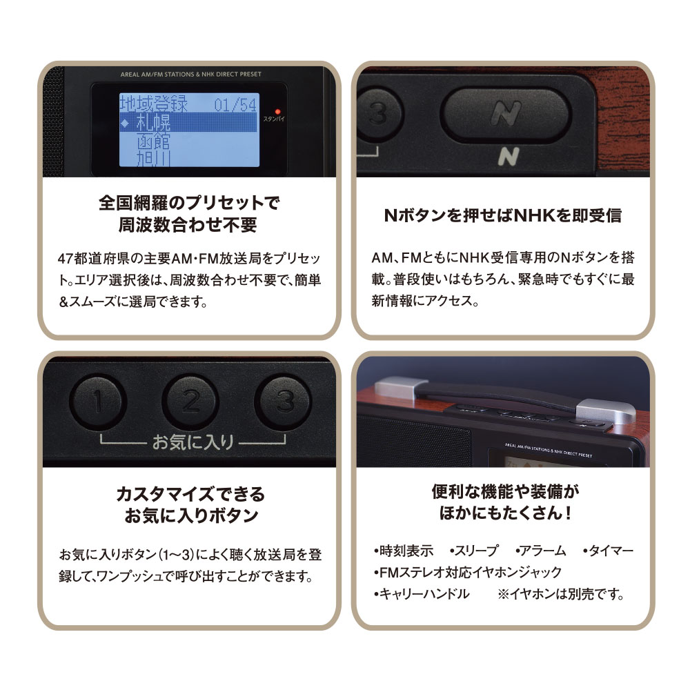 AudioComm Nラジオ ポータブル｜RAD-T700N 03-5700｜通販ならオーム