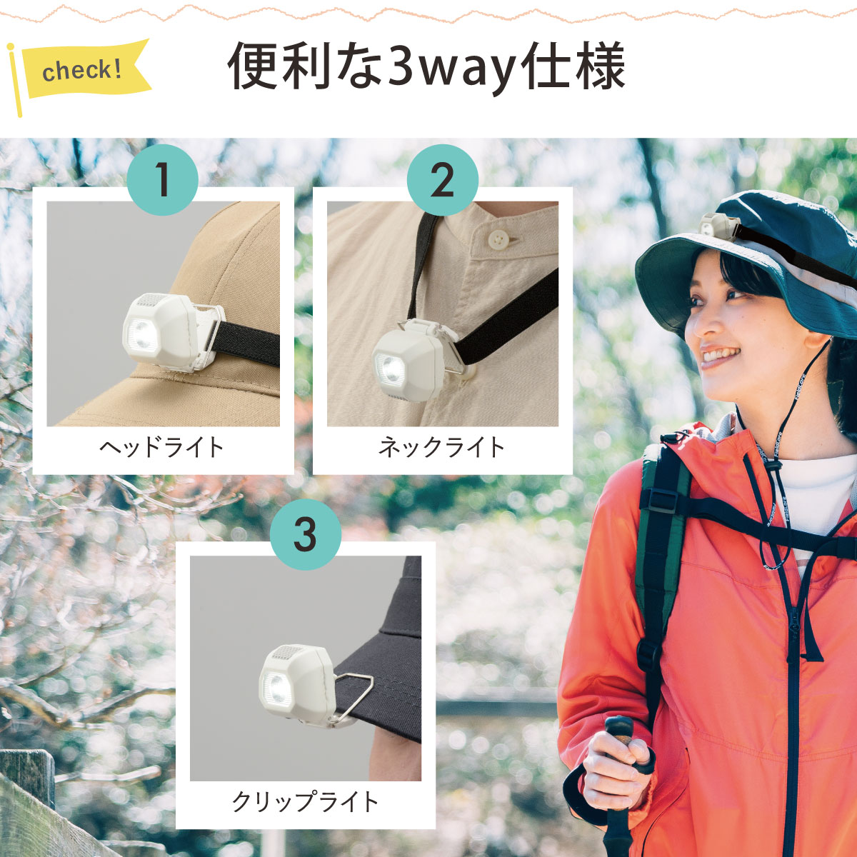 ミニLEDヘッドライト｜LC-HCR1-W 08-1353｜通販ならオーム電機ダイレクト