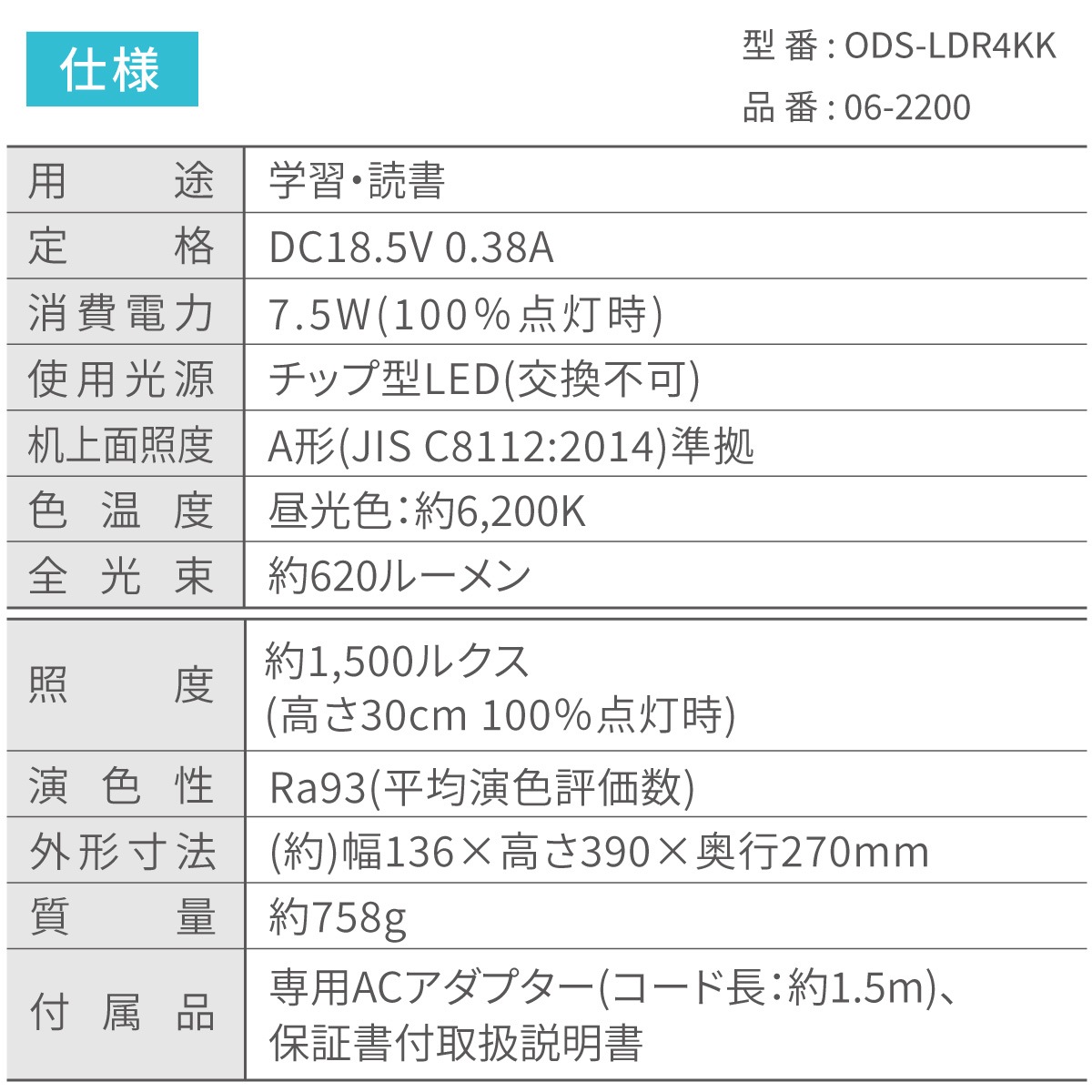 LED�ǥ����饤�ȡ�ODS-LDR4KK 06-2200