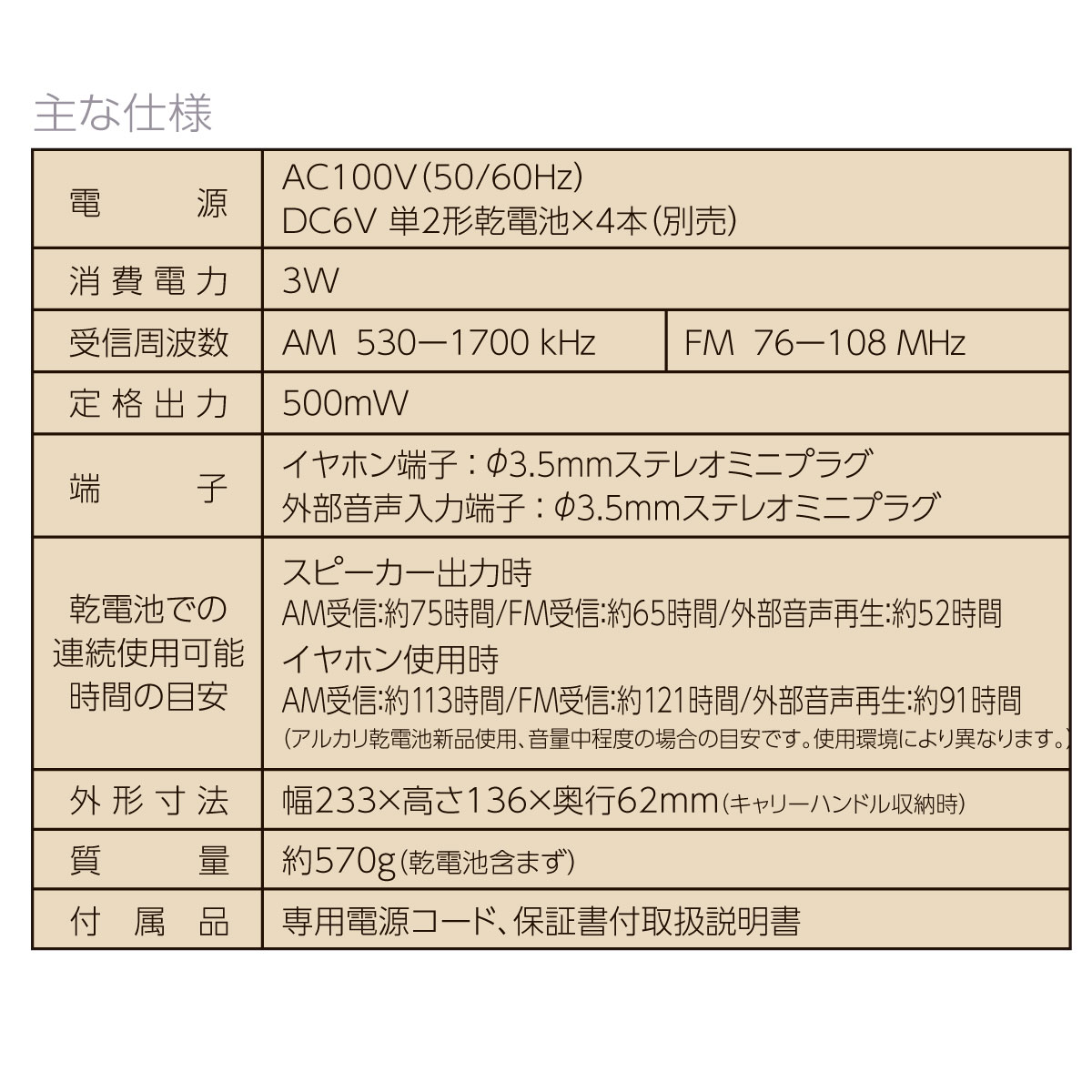 AudioCommĴݡ֥饸AM/FMRAD-T785Z-WK 03-5058