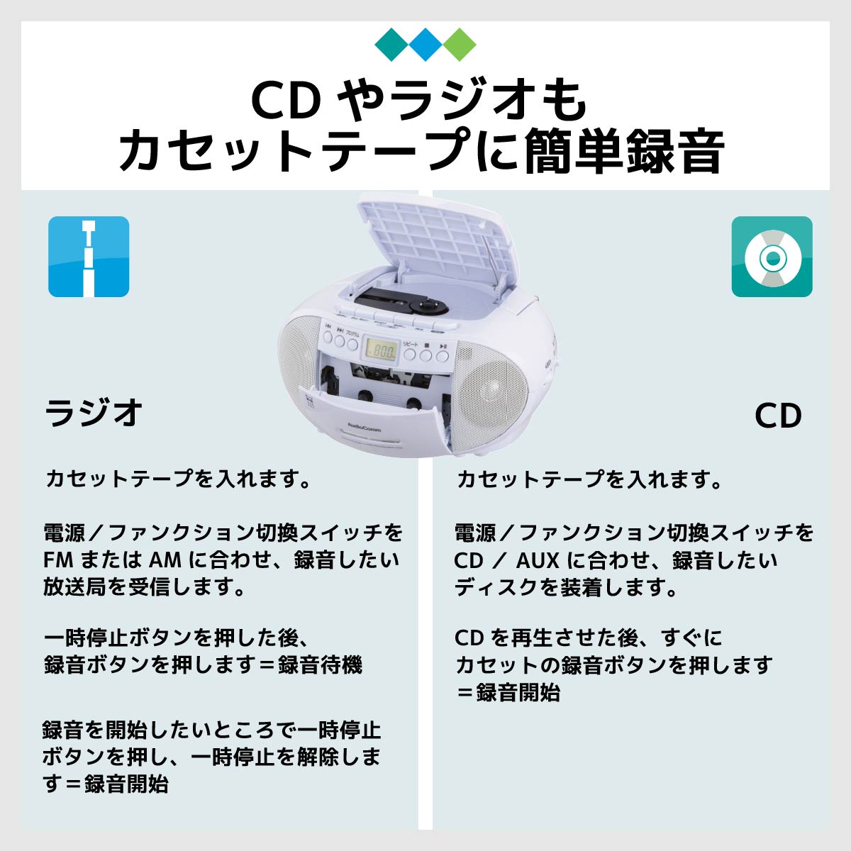 AudioComm CD饸åȥ쥳 ۥ磻ȡRCD-590Z-W 03-5037