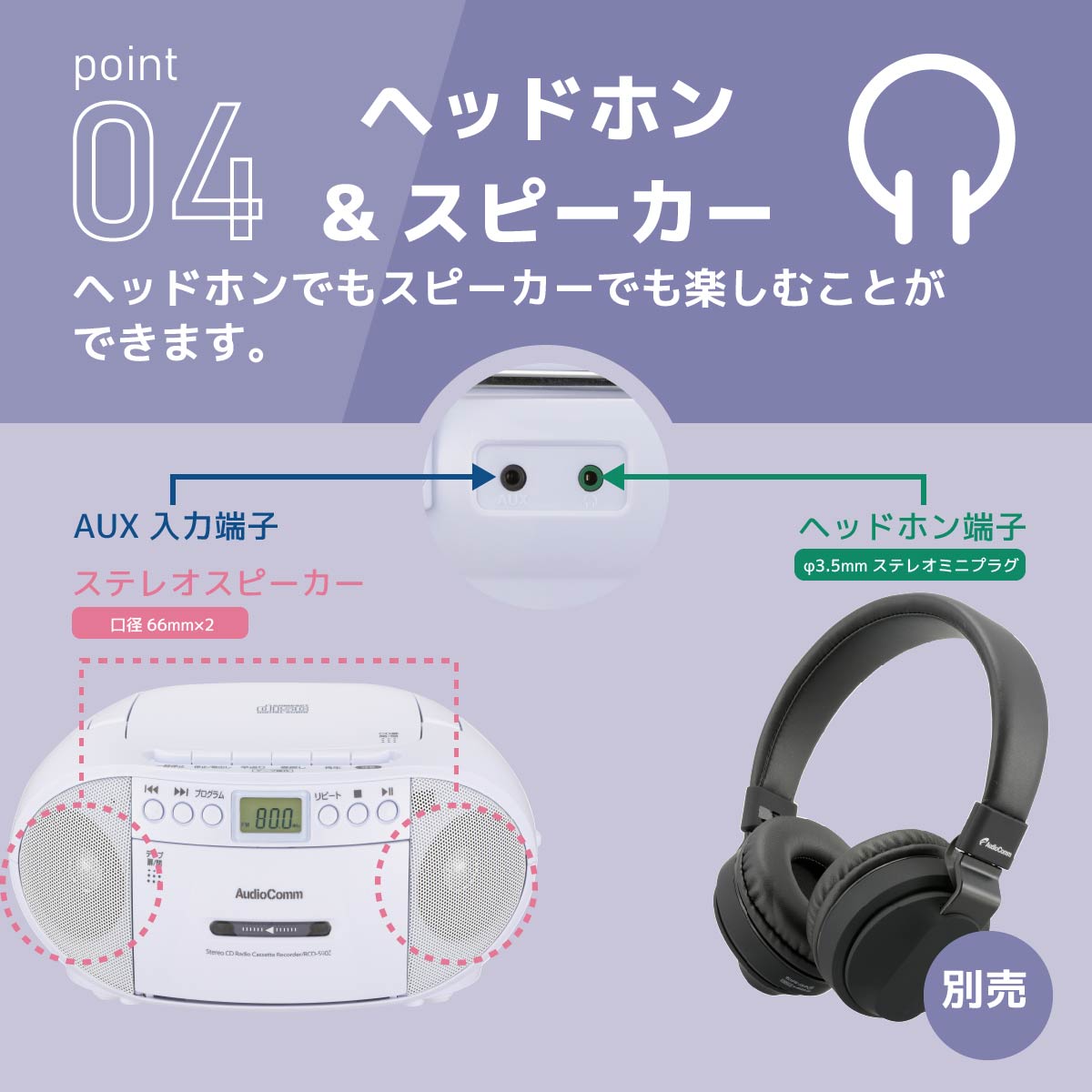 AudioComm CD饸åȥ쥳 ۥ磻ȡRCD-590Z-W 03-5037