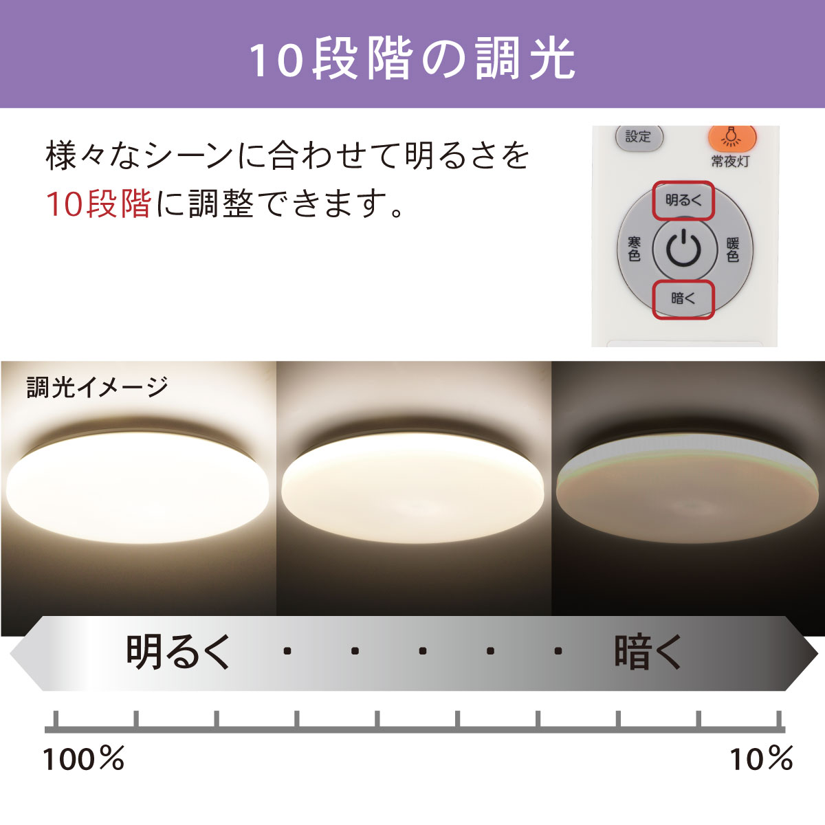 LEDシーリングライト 6畳用 調光調色 リモコン付き｜LE-Y33T6G-W1 06