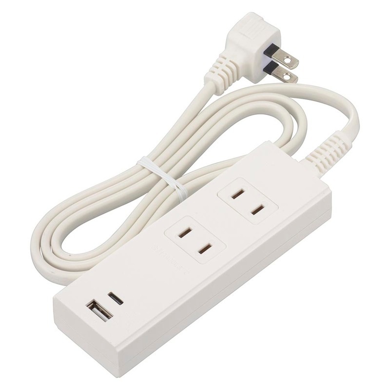 2�ĸ����å� PD�б�Type-C/Type-A�ݡ����դ� 1m �ۥ磻�ȡ�HS-TU21PD23-W 00-1001