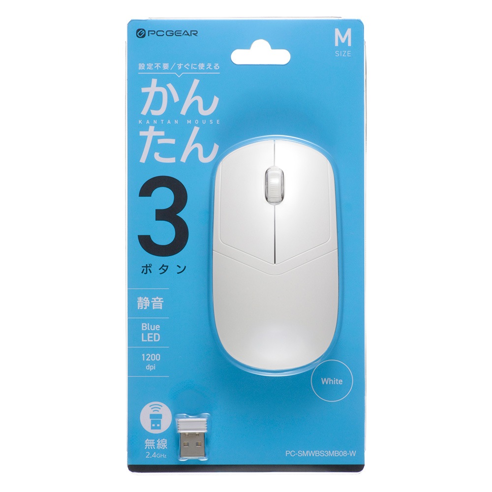 PCGEAR ̵�����ؼ��Ų��ޥ��� M������ �ۥ磻�ȡ�PC-SMWBS3MB08-W 01-3159