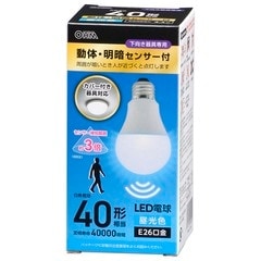 LED電球 E26 40形相当 動体・明暗センサー付 昼光色｜LDA4D-G-MW 06