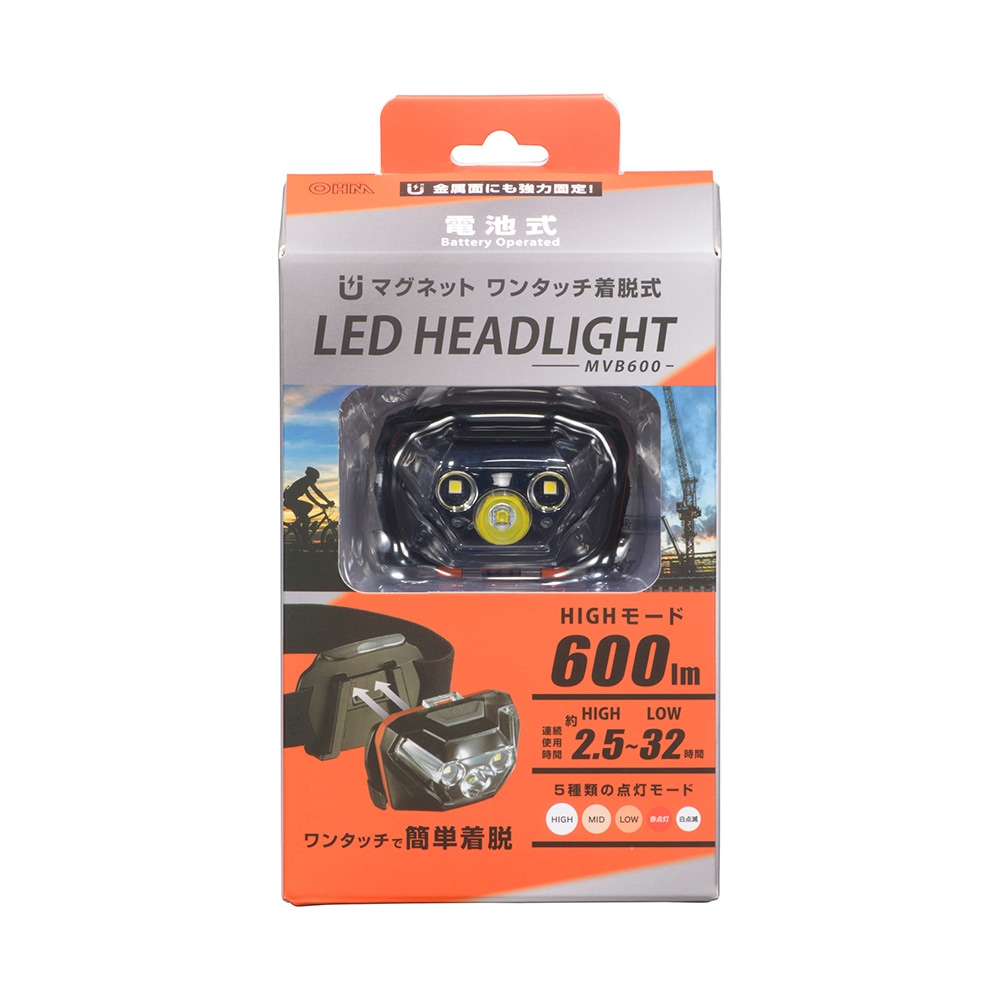 ���Ӽ��ޥ��ͥåȥإåɥ饤�� 600�롼����LCH-MVB600-K 08-1082