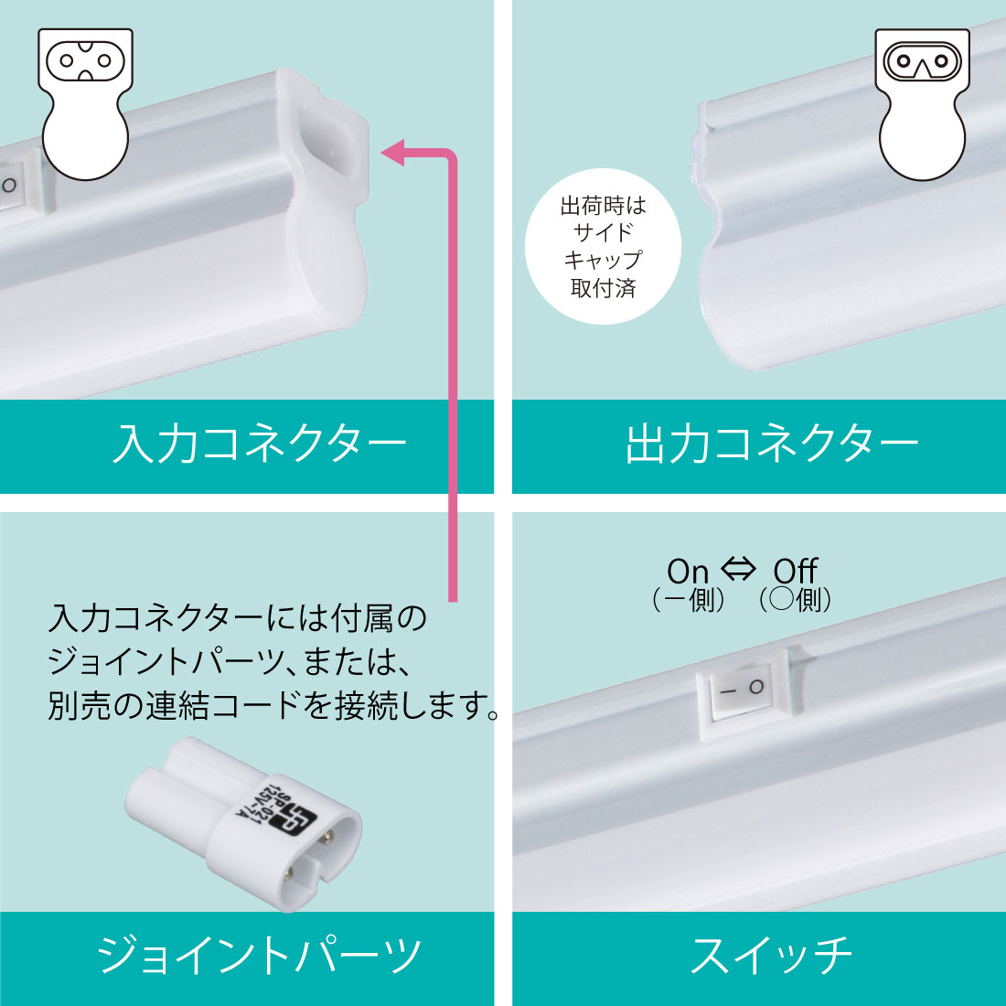 LEDバーライト 青緑色 ALTEED / 45cmLEDライトバー/フラッシュライト 12V/24V 緑色