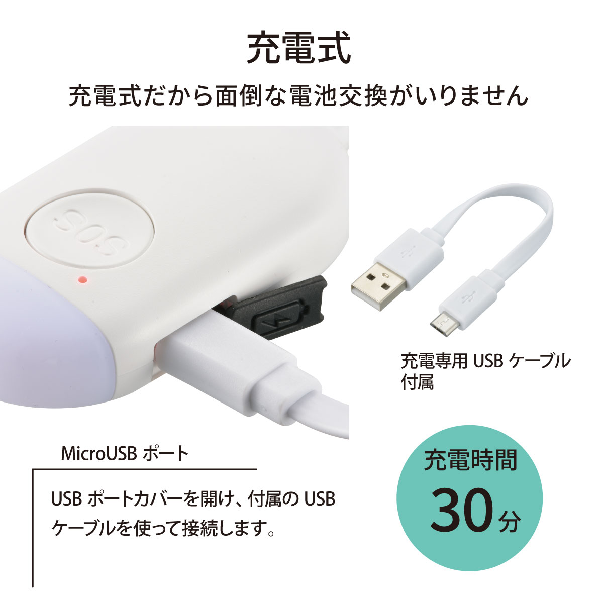 ���ȥ֥��� ���ȥ��顼���դ�LED�ߥ˥饤�� ���ż� �粻��90dB��KH-SOS1-W 08-1366