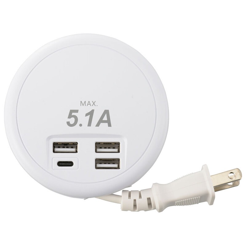 K2 ケーツー アンプチャージャー AMP CHARGER 160cm USB_ACチャージャー TypeA×5＋TypeC 1.5m [品番]00-1229｜株式