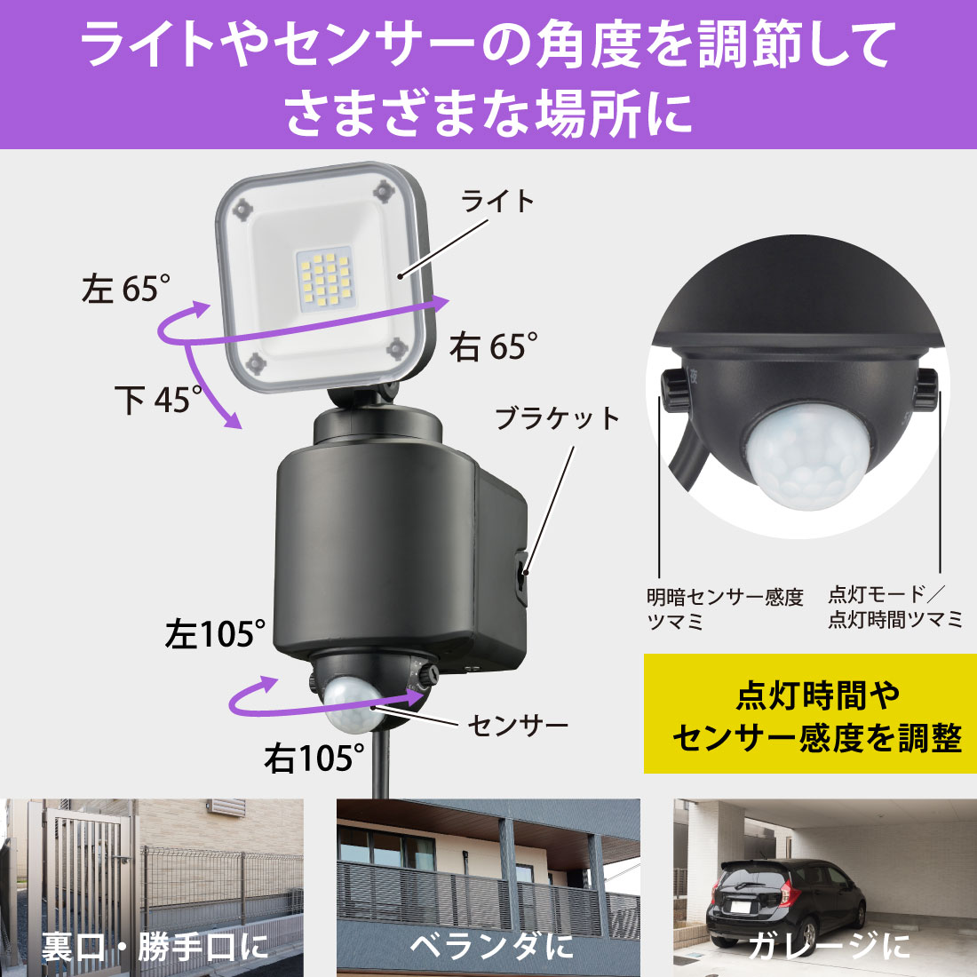 monban 防犯センサーライト 1灯コンセント式 1600ルーメン｜LS