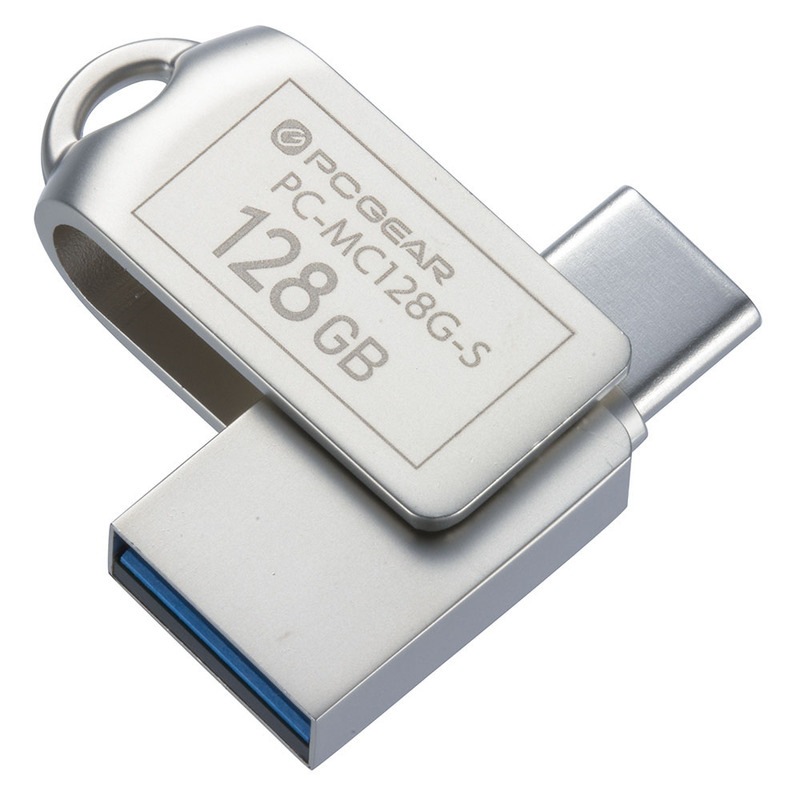 PCGEAR USB���꡼ 128GB TypeC&TypeA�б���PC-MC128G-S 01-0065