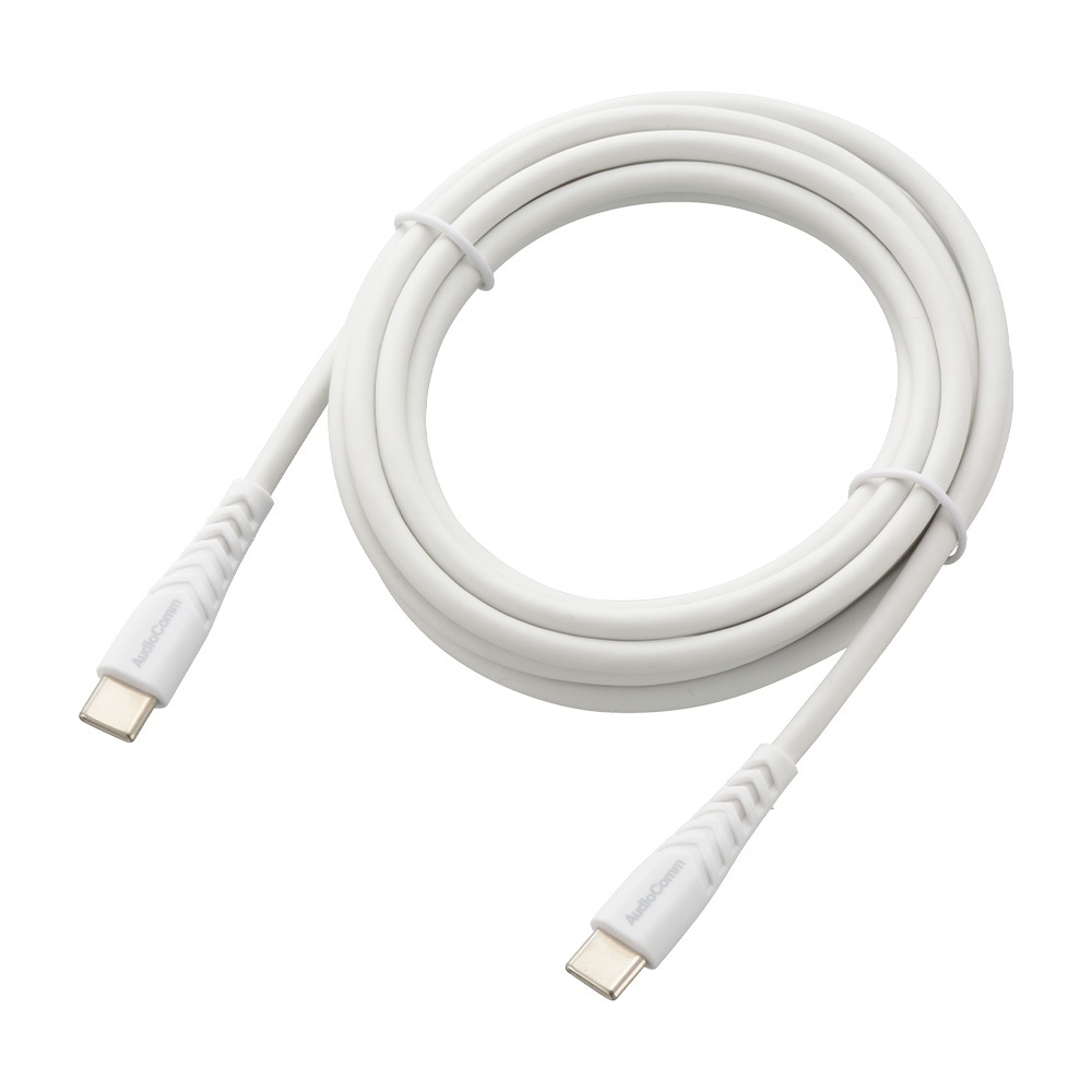 AudioComm USB�����֥�C-C 2m ���ѵ� PD�б� �ۥ磻�ȡ�SMT-LCC20N 01-7266
