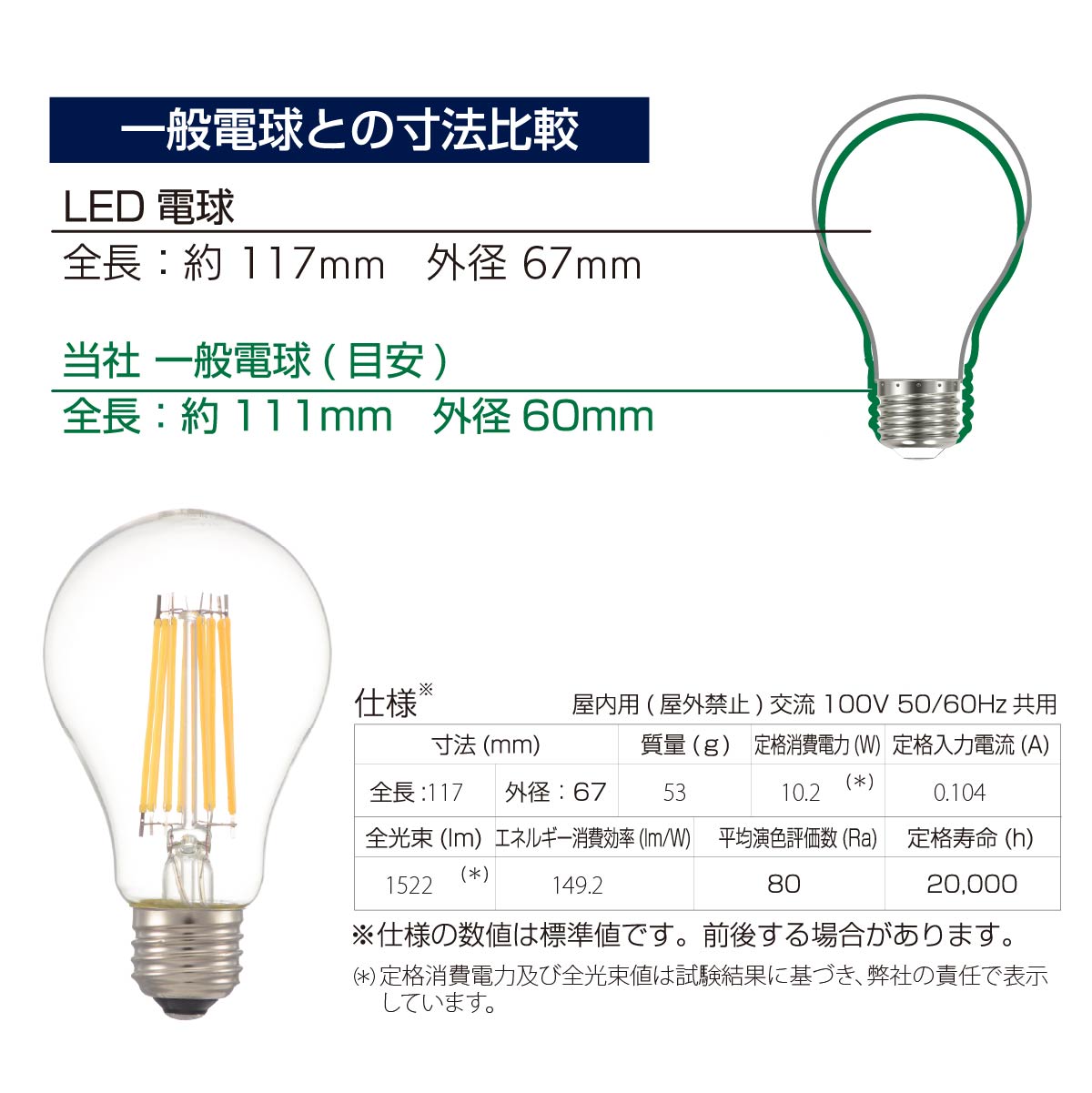 LEDŵ ե ŵ E26 100 Ĵб ŵ忧LDA10L/D C6 06-3459