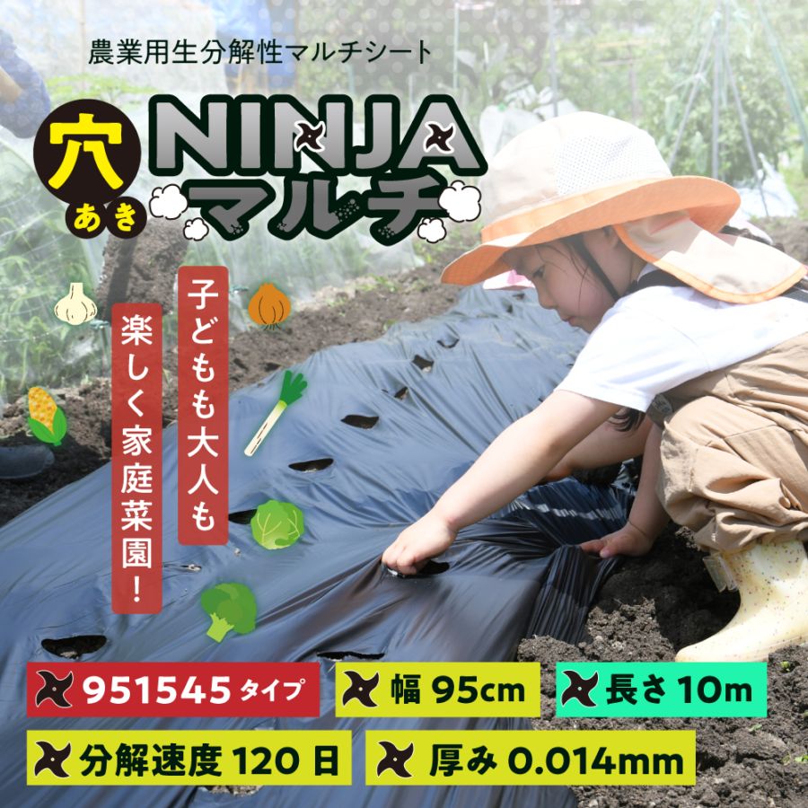 AMS95BK10-1545　穴あきNINJAマルチ10m 951545（黒）