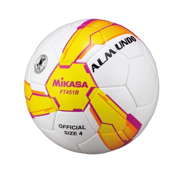 ミカサ サッカーボールALMUNDO 検定球4号 手縫い FT451B-YP(イエロー