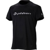 ファイテン RAKUシャツ 半袖 ロゴ入り JG576103-BKSLV(ブラック/シルバー) バレーボールシャツ