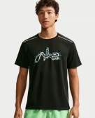 ナイキ Nike DF UV マイラー HBR S/S トップ IM5235-011(ブラック/ホワイト) ランニングTシャツ