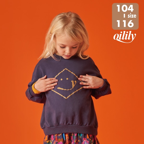 【YF23GHJ209】 長袖 スウェット 104 116 サイズ トレーナー ルーズフィット オーガニックコットン [子供服]