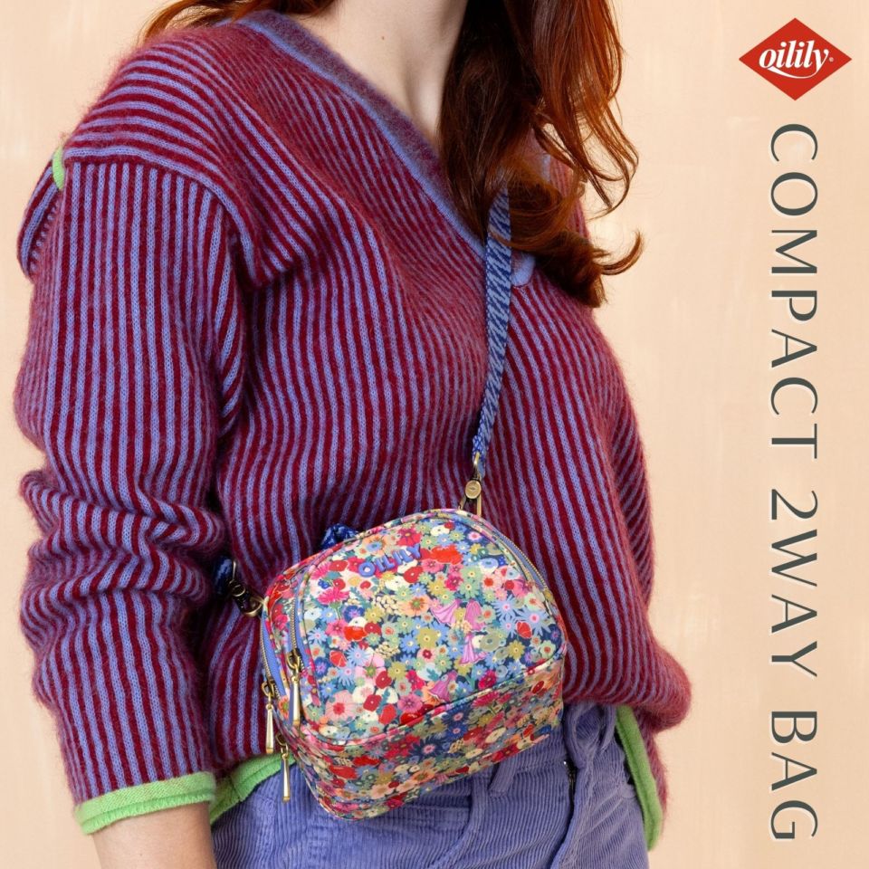 【oil1641】2way ショルダーバッグ スコティッシュ ガーデン 花柄 小花 コンパクトバッグ