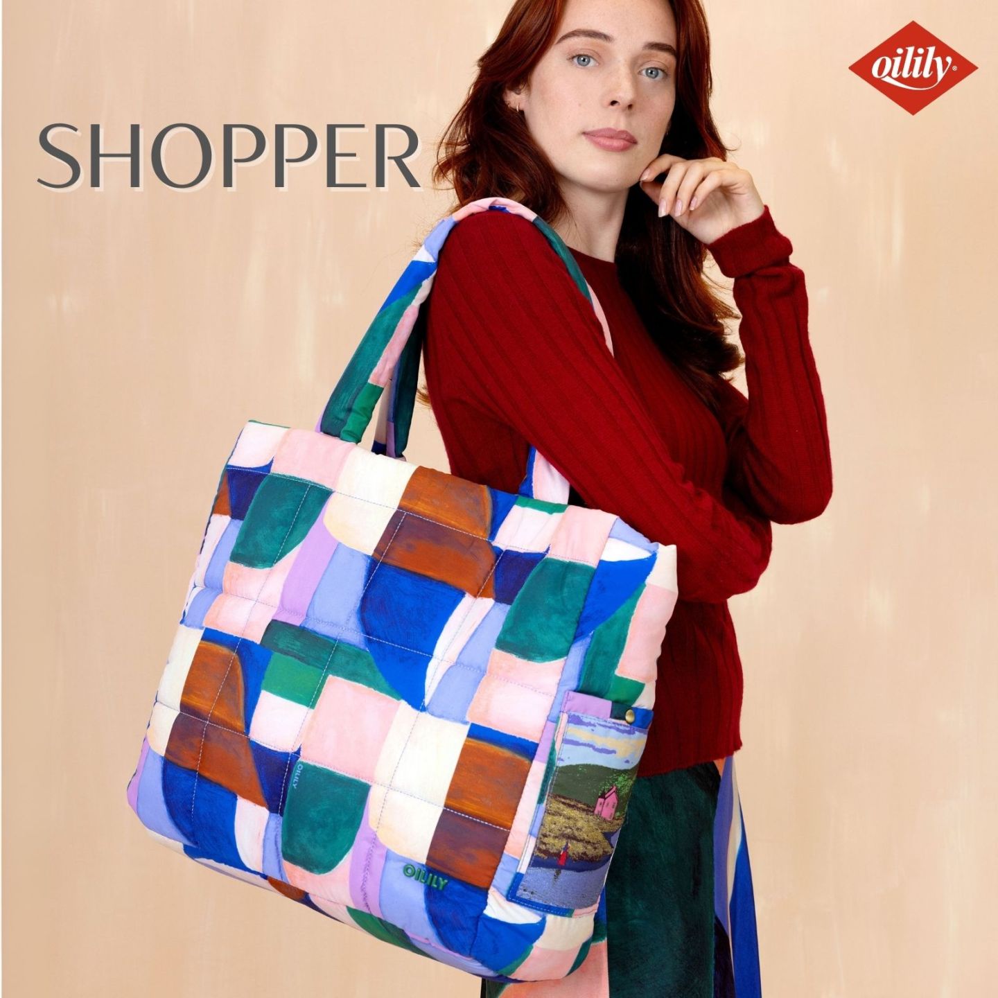 【oil1654】 ショッパー ビッグ トートバッグ パデットバッグ 