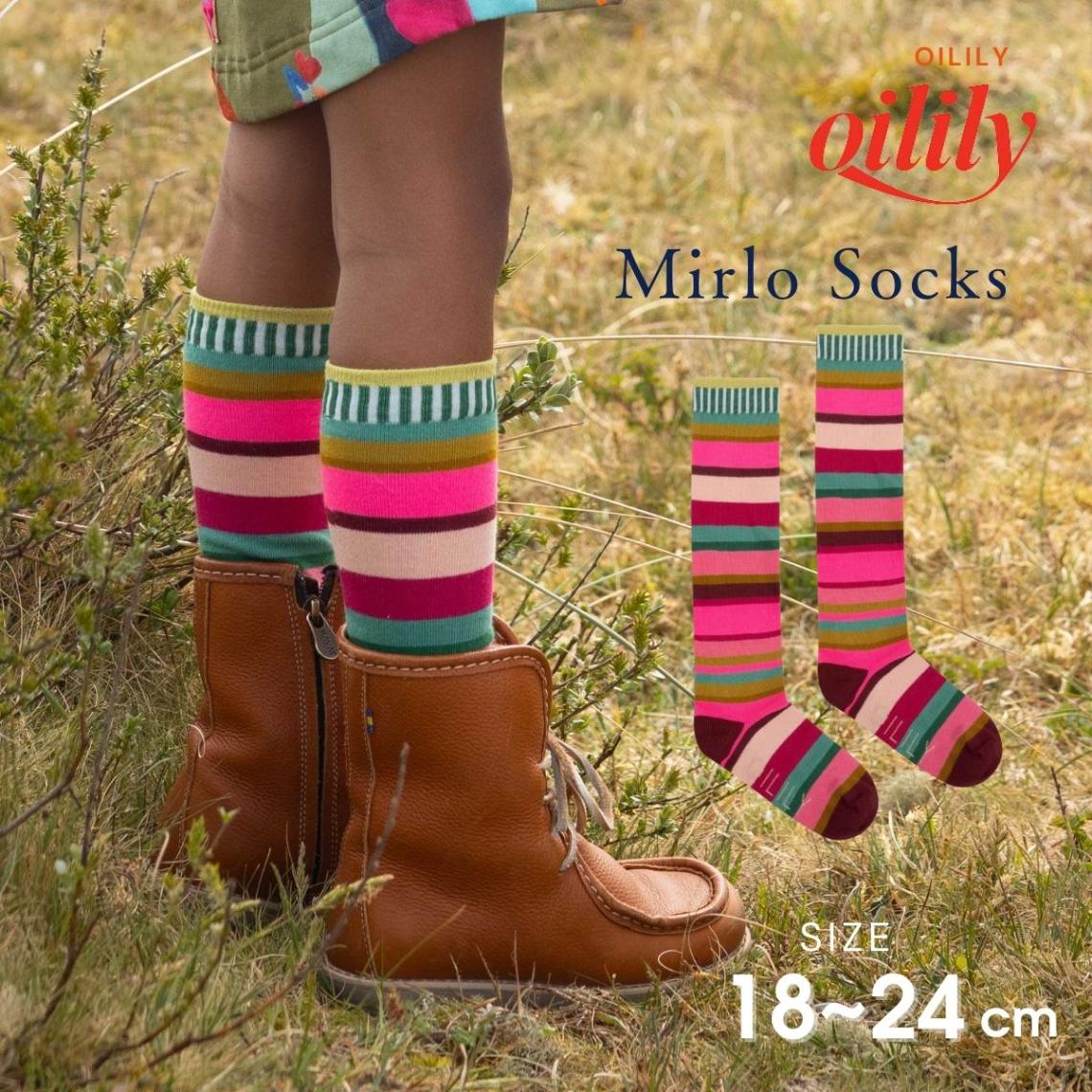 【yf25gti225】 靴下 カラフルボーダー ハイソックス 【18cm-24cm】