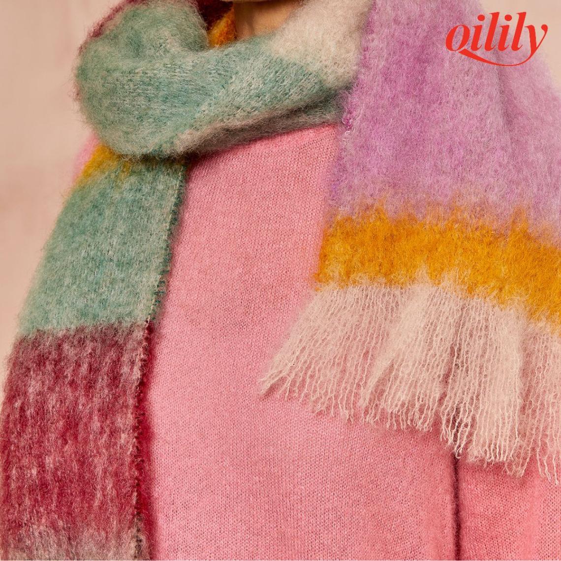 【f25wac9050】 マフラー モヘア ロング ボーダー【22x200cm】