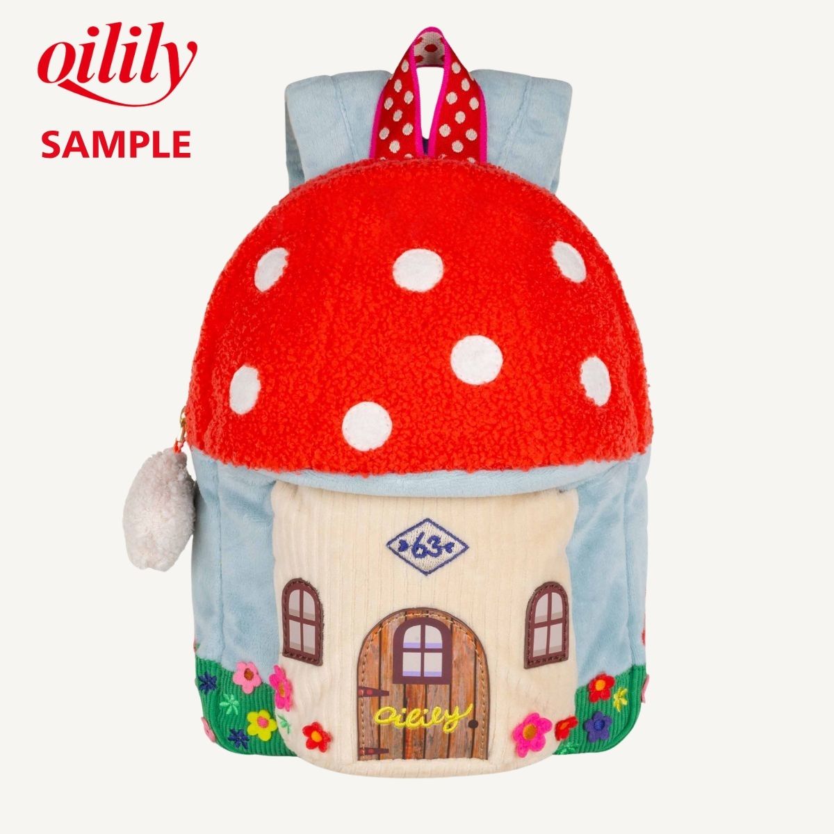■サンプル■【oil1584】 キッズリュック きのこハウス バックパック マッシュルーム ベビー 