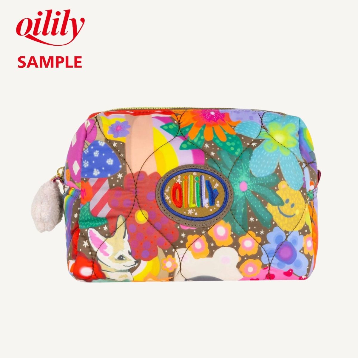 ■サンプル■【oil1588】 ビッグポーチ きのこワールド アクセサリポーチ おむつポーチ パデット