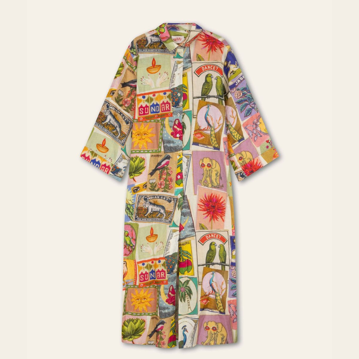 取り寄せ【s26wdr6120】ワンピース リネン マキシ丈 3/4 スリーブ(サイズXS-XL)