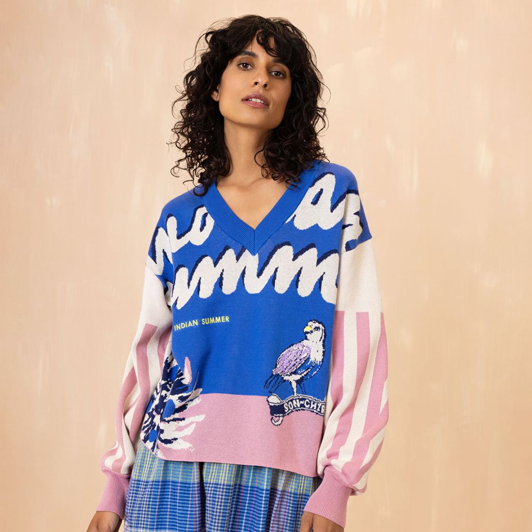 取り寄せ【s26wkn3021】Knitted l/s v-neck top(サイズXS-XL)