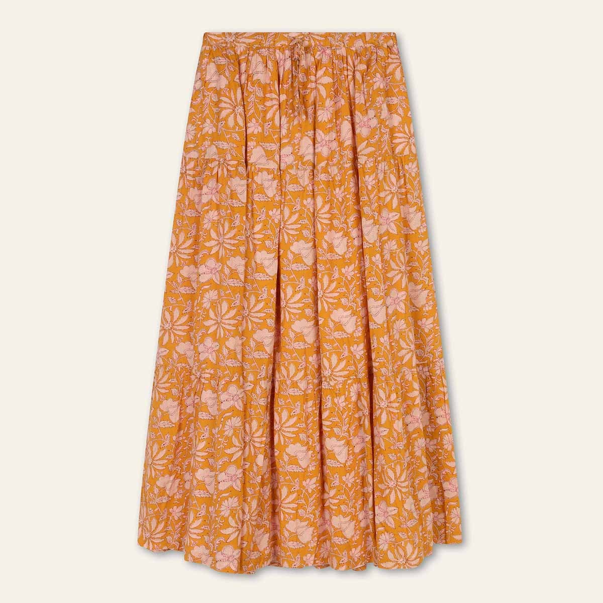 取り寄せ【s26wsk8080】スカート コットン マキシ丈 花柄 インドマーケット(サイズXS-XL)