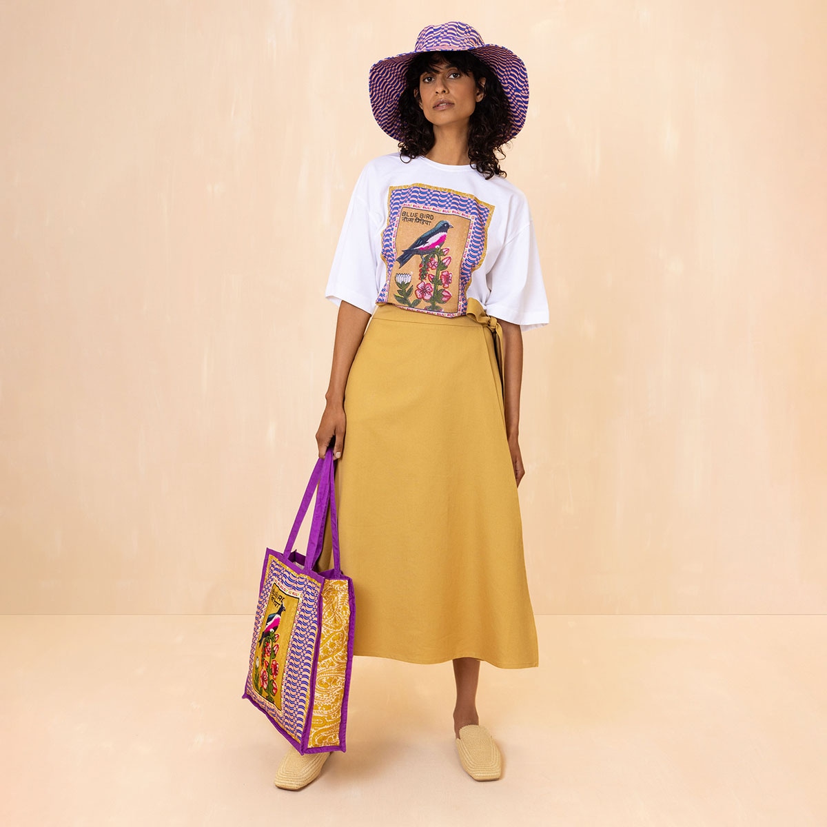 取り寄せ【s26wsk8090】ラップスカート コットン ベージュ(サイズXS-XL)